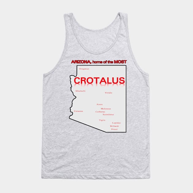 Crotalus (Rattlesnake) Map (State) Tank Top by TopsyTriceratops